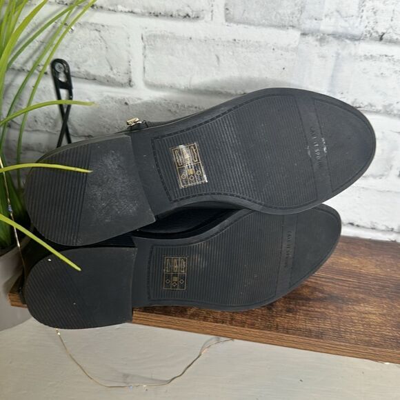 Call It Spring Black Ankle Boots Shoes Vegan Leather Zip Up Size 8 - Picture 6 of 8